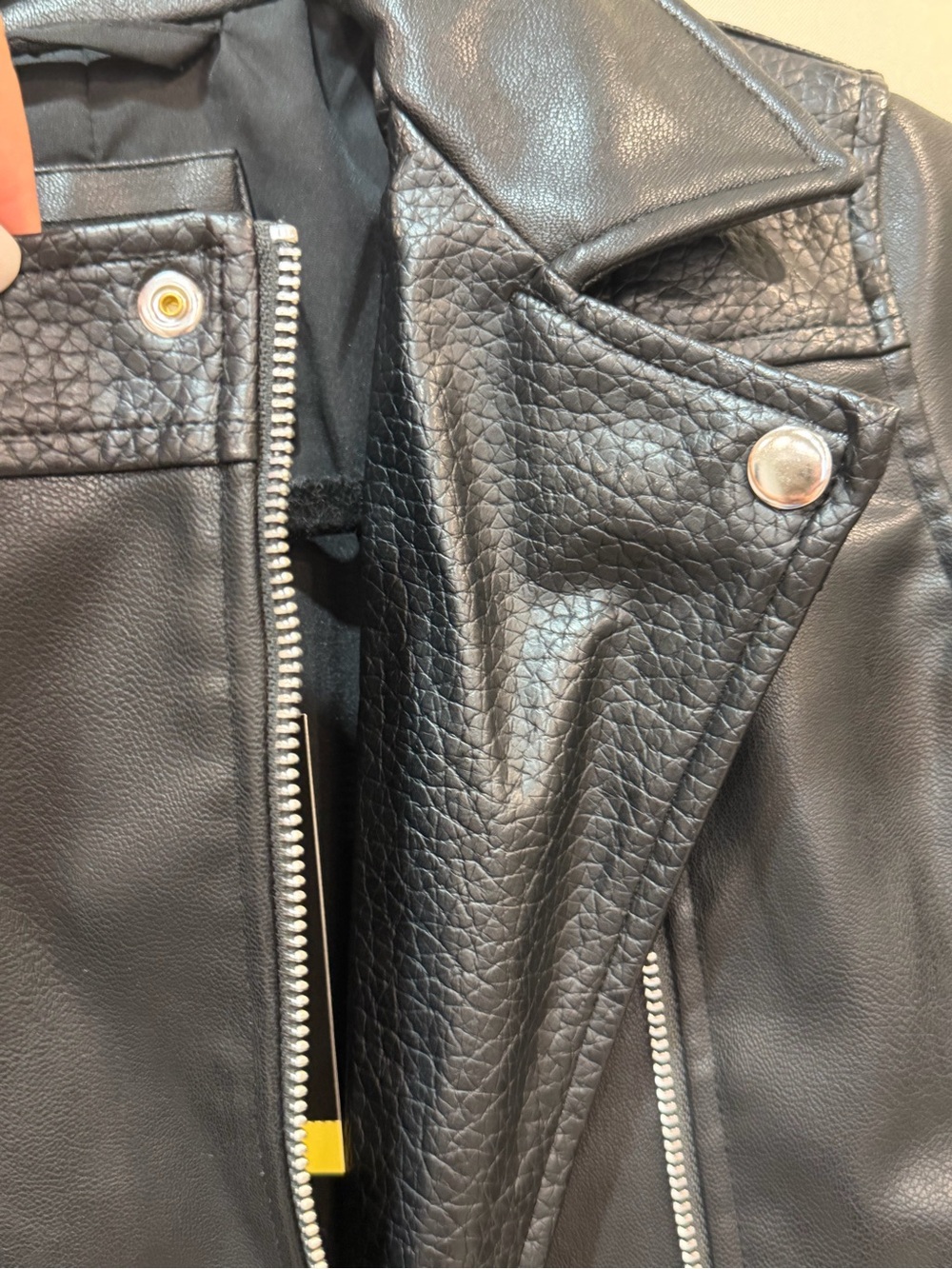 NWT Art Class Girls Size L (10-12) Black Faux Leather Biker Moto Jacket - Picture 6 of 12